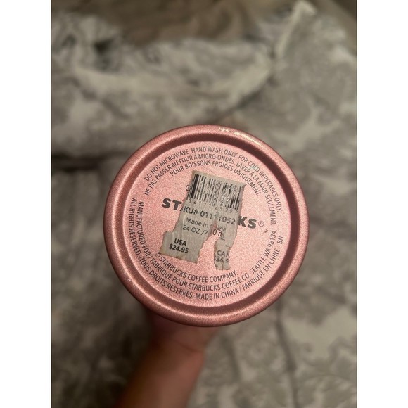 Starbucks 24oz Glitter Gradient Rose Gold Pink Cold Cup/Tumbler 2020 Valentine's - Picture 4 of 4